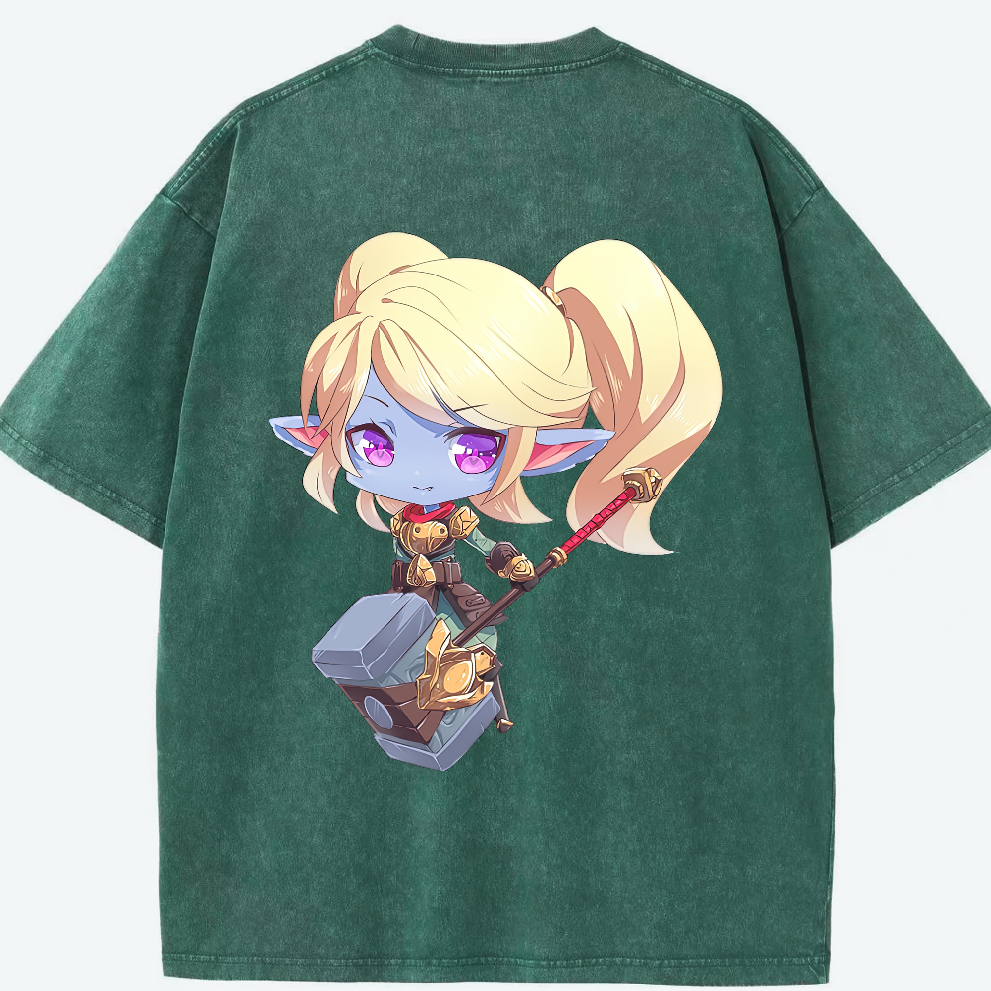 リーグ・オブ・レジェンド League of Legends LOL 綿100% ヴィンテージ風 半袖Tシャツ（背面プリント）